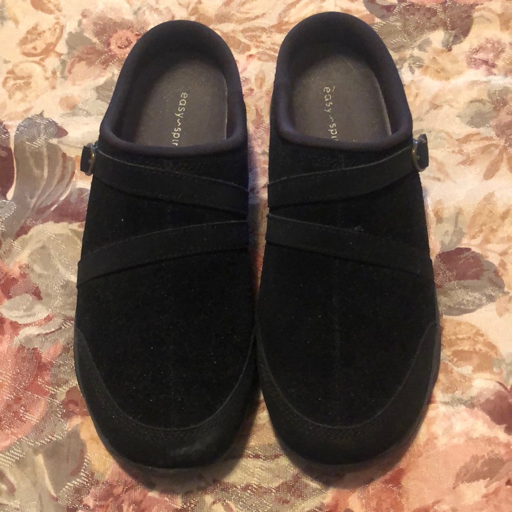 Easy Spirit Equinox Mule - Black Suede 8 wide